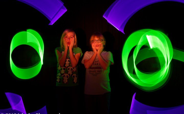 Light Painting with Kerrington, Rachael, Noah and Mason