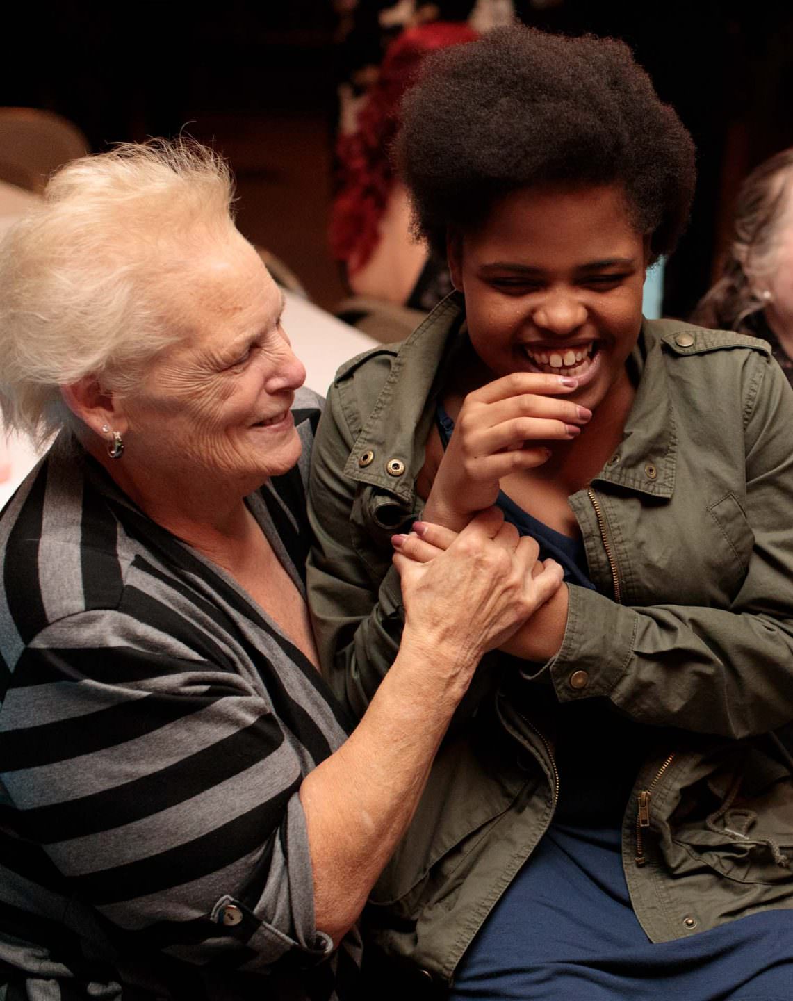 Mom and her daughter share laughter and joy together