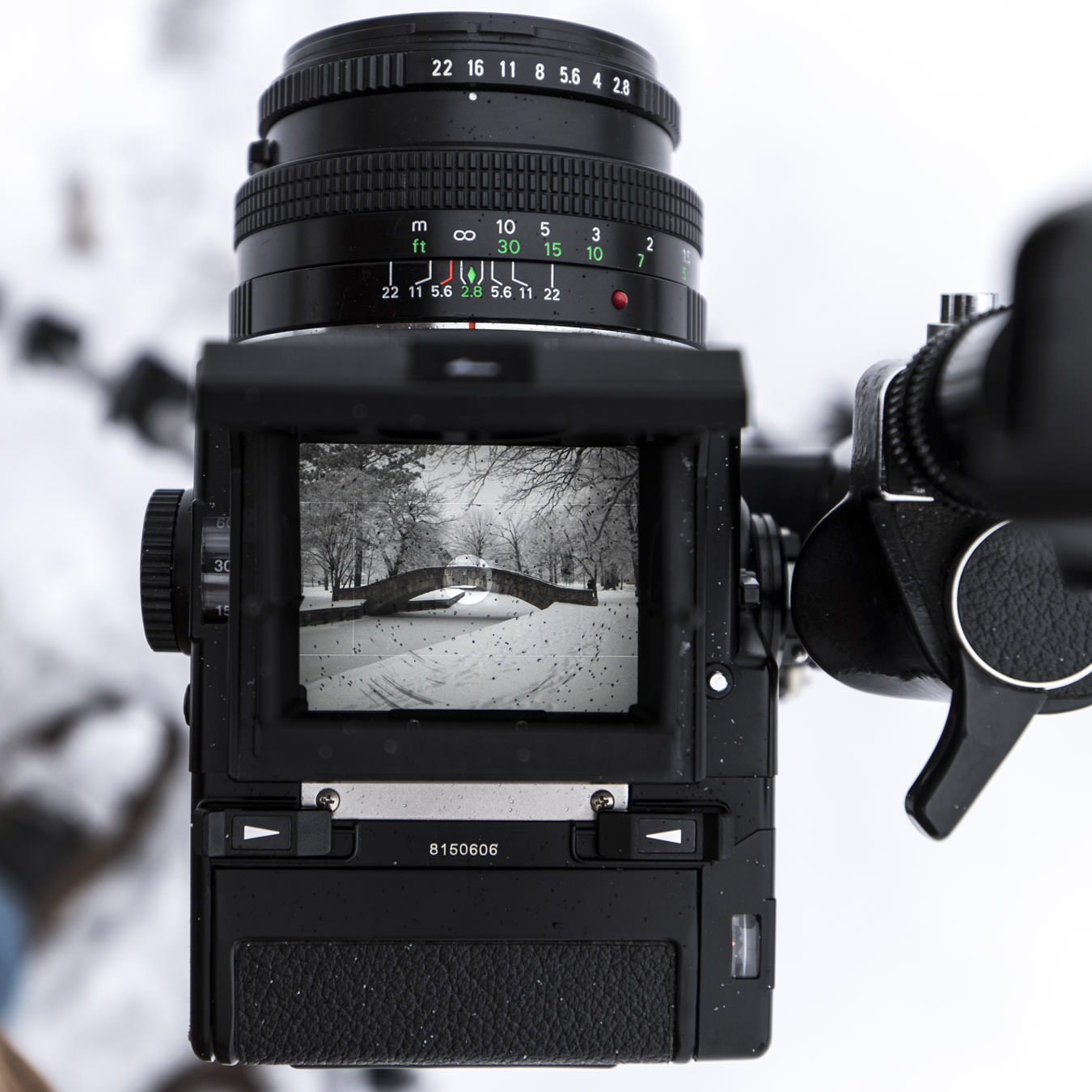 view finder on a medium format camera