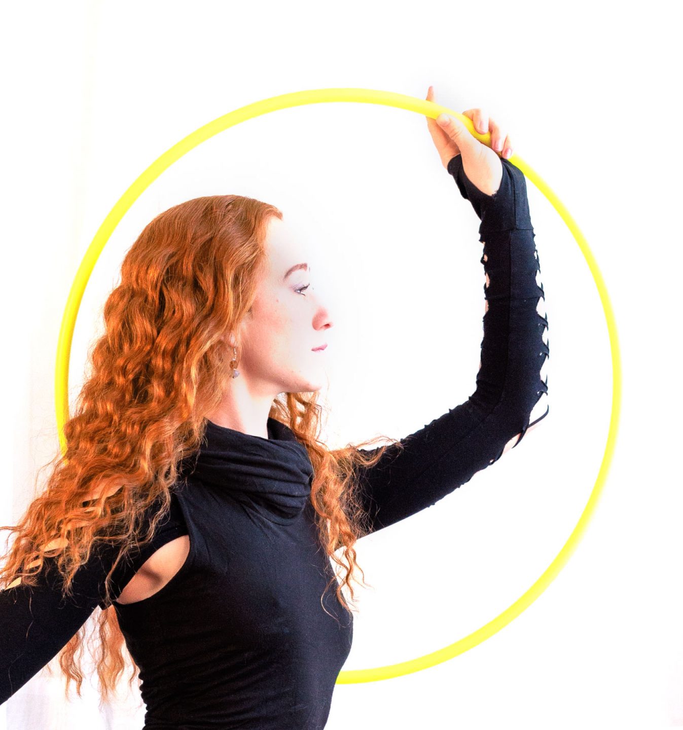hoop performer high key portrait